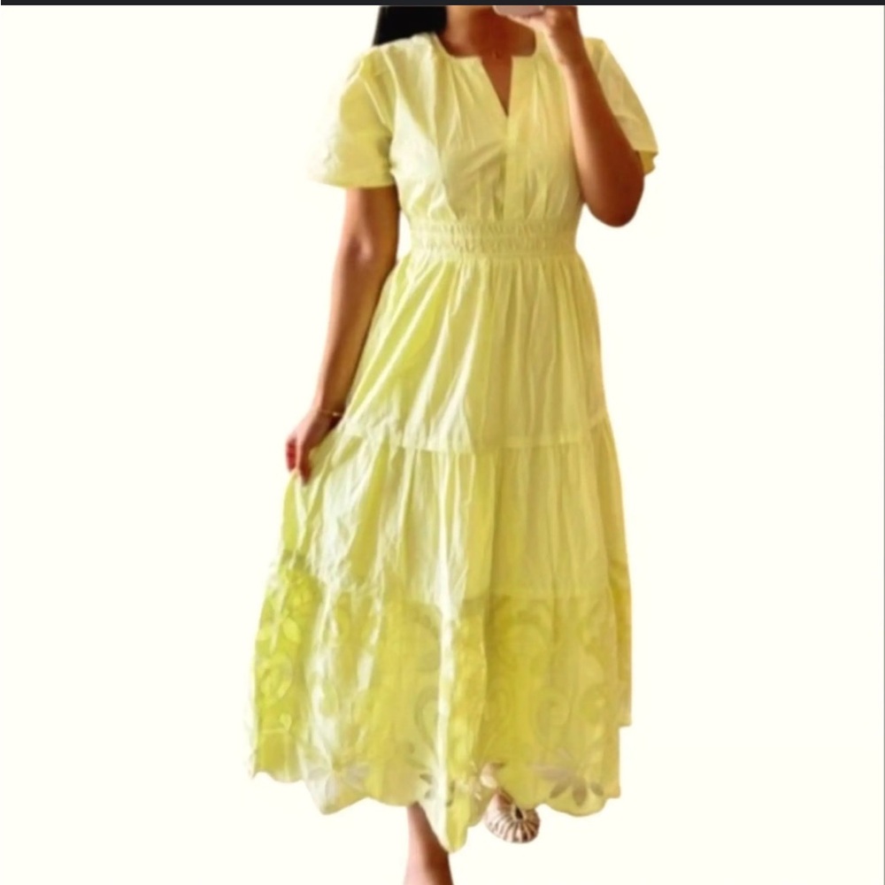 Haute Hippie Light Yellow Midi Dress